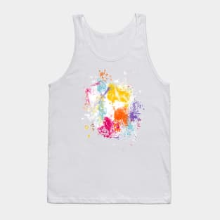 Abstract Vibrant Multicolor Brush Strokes and Splatters 3 Tank Top